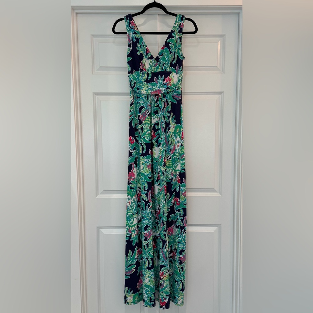 Lilly Pulitzer Tropical Print Dress in Blue and Green